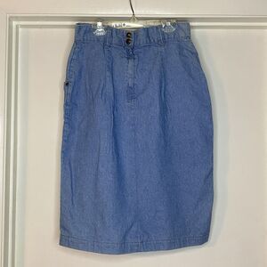 Vintage Carlyle Skirt Womens 100% Cotton Denim USA Made 90s